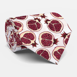 Pomegranate slices on white tie