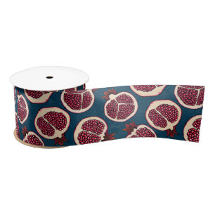 Pomegranate slices satin ribbon