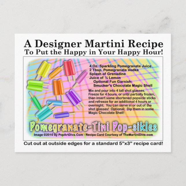 Pomegranate-Tini Pop-sikles Recipe Postcard (Front)