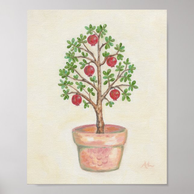 Pomegranate Tree art print (Front)