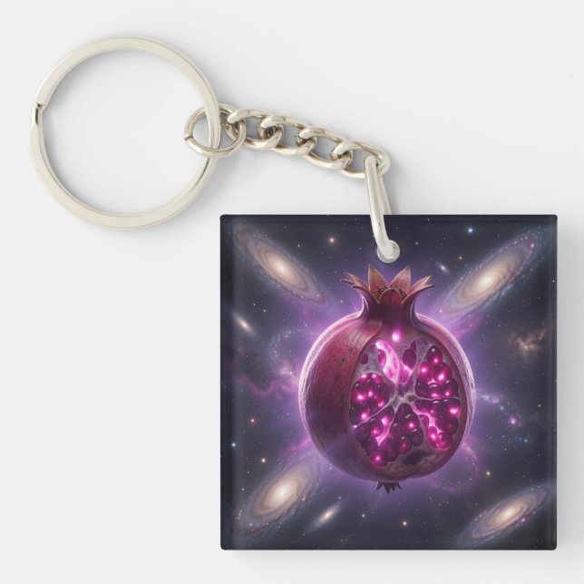 Pomegranate – Valuable Fruit for Health Key Ring (Front)