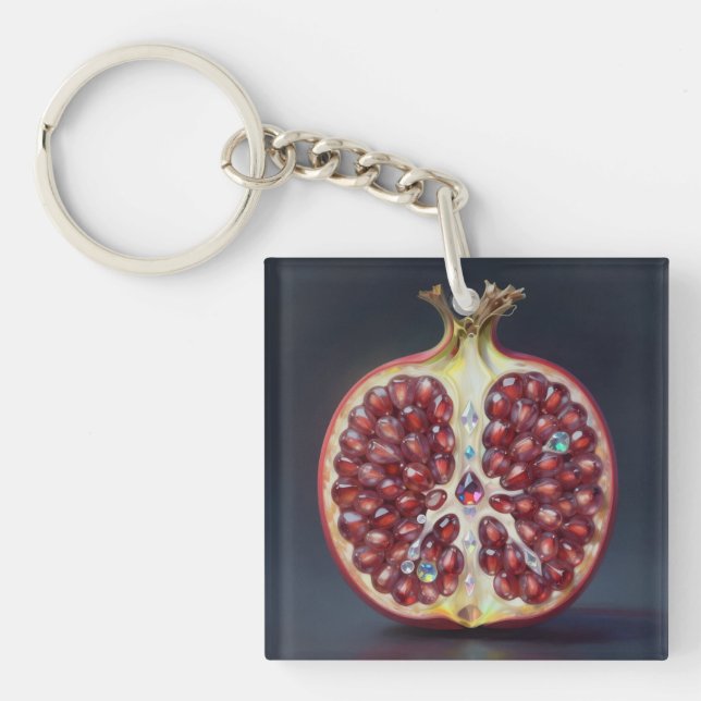Pomegranate – Valuable Fruit for Health  Key Ring (Front)