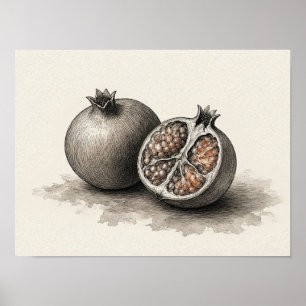 Pomegranate Wall Art Kitchen Still Life Poster