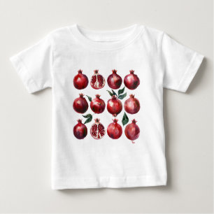 Pomegranate Watercolor Art Baby T-Shirt