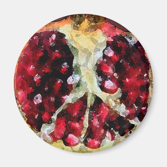 Pomegranate Watercolor - Magnet (Front)