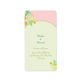 pomegranate wedding invitation label