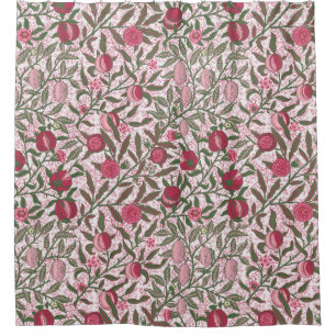 Pomegranate William Morris magenta  Shower Curtain