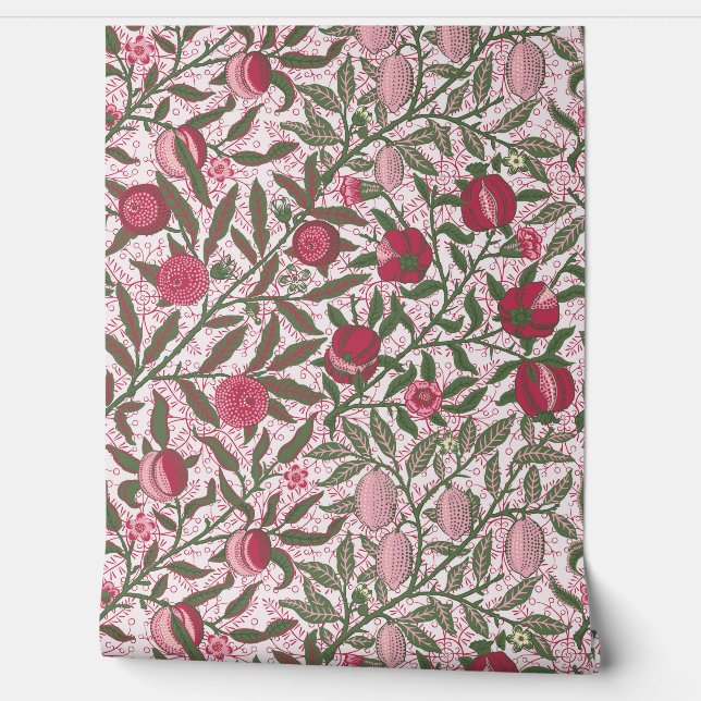 Pomegranate William Morris magenta  Wallpaper (Unrolling)