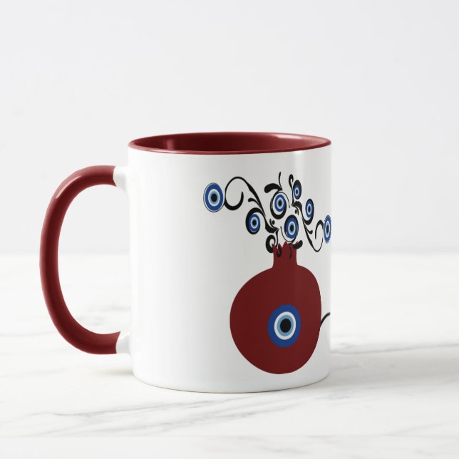 pomegranate with evil eye mug (Left)