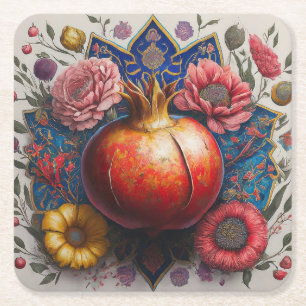 Pomegranate Yalda coaster