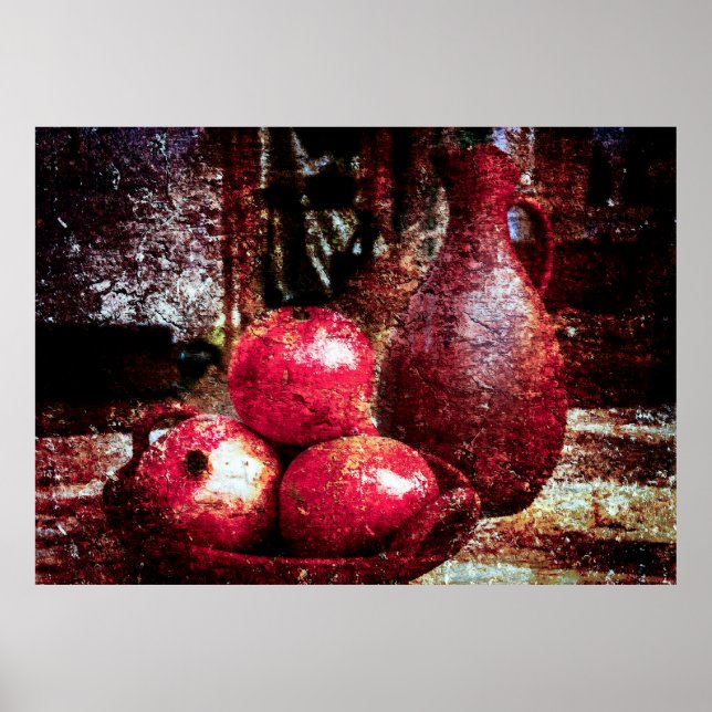 Pomegranates And A Pitcher Poster (Front)