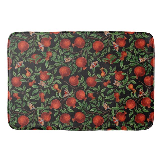Pomegranates and Bella Moths  Bath Mat (Front)