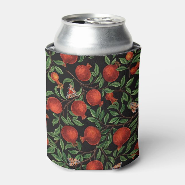 Pomegranates and Bella Moths  Can Cooler (Can Front)