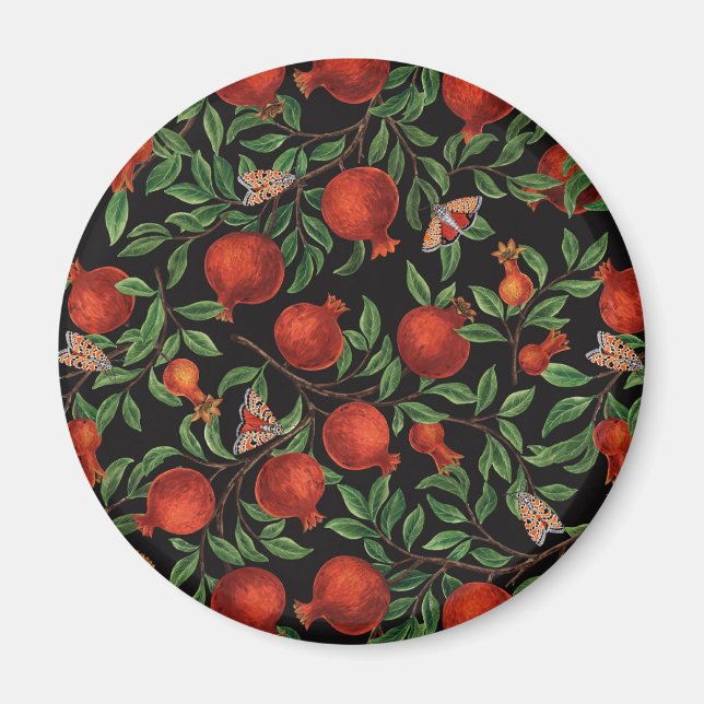 Pomegranates and Bella Moths  Magnet (Front)