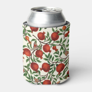 Pomegranates and Bella Moths on off white Can Cooler
