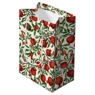 Pomegranates and Bella Moths on off white Medium Gift Bag