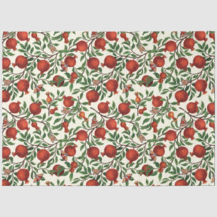 Pomegranates and Bella Moths on off white Tissue Paper