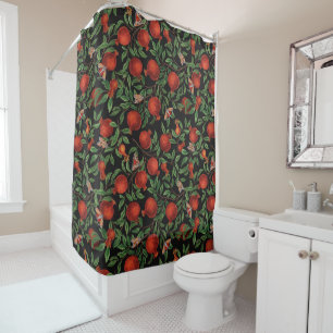 Pomegranates and Bella Moths Shower Curtain