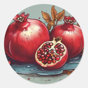 Pomegranates Classic Round Sticker