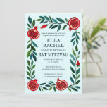 Pomegranates Custom B'nai Bat Bar Mitzvah QR Code Invitation<br><div class="desc">Perfect card to announce a bar mitzvah, bat mitzvah or other Jewish celebration! Hand made art for you! FULLY CUSTOMIZABLE! Click on “Personalise” above to edit the text and add your link to the QR code. Click "edit using design tool" to adjust the fonts, colours and placements and to delete...</div>