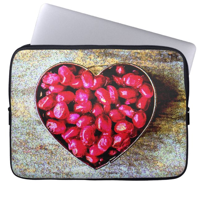 "Pomegranates Heart Fruit" Cute Photo. Buy Now Laptop Sleeve (Front)