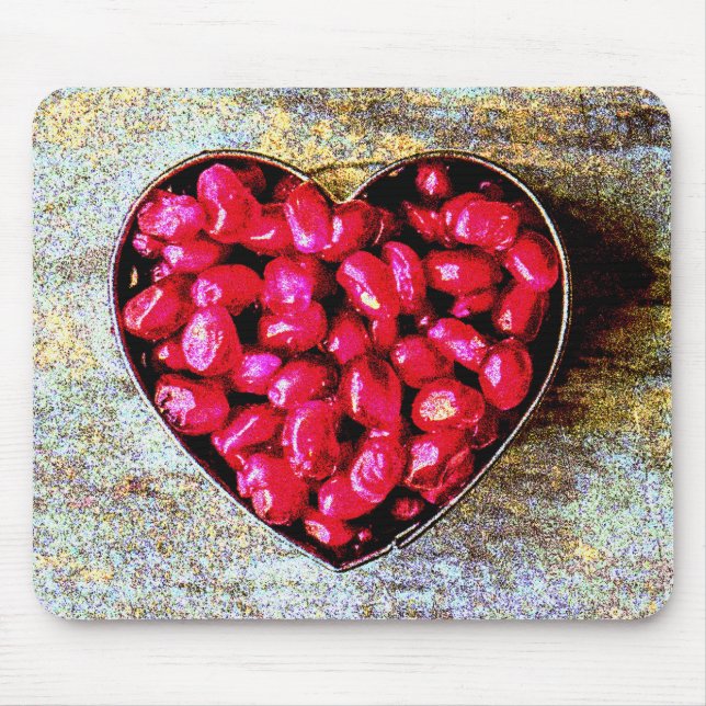 "Pomegranates Heart Fruit" Cute Photo. Buy Now Mouse Pad (Front)