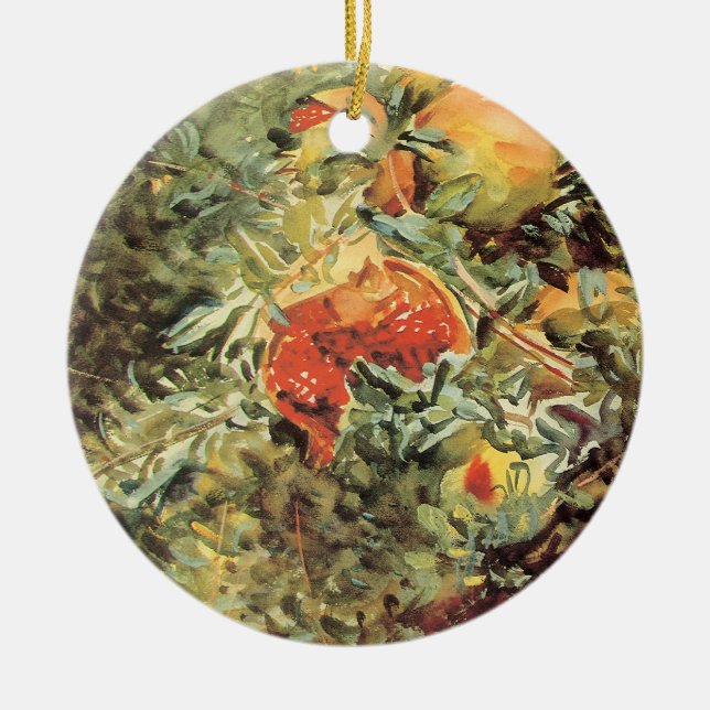 Pomegranates II by John Singer Sargent Ceramic Ornament (Front)
