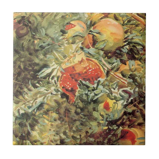 Pomegranates II by John Singer Sargent Ceramic Tile (Front)