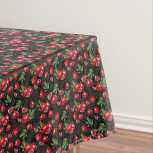 Pomegranates on Black Jewish Rosh Hashanah Star Tablecloth