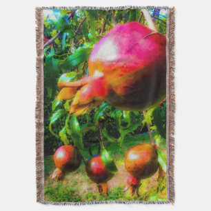 Pomegranates on the Tree Throw Blanket