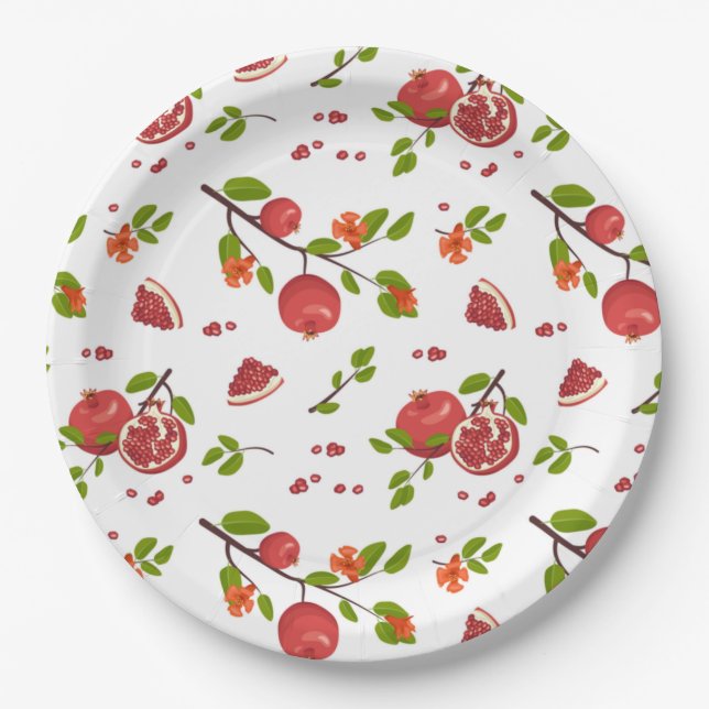 Pomegranates Paper Plate (Front)
