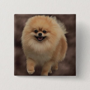 Pomeranian 15 Cm Square Badge