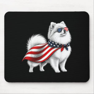 Pomeranian 4th Of July Aamerican Flag Pom Dog Mouse Pad