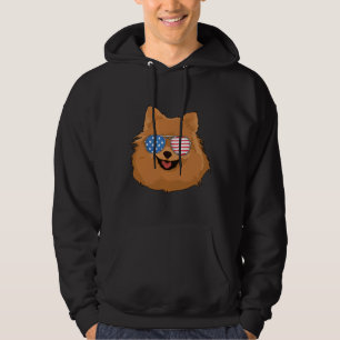 Pomeranian 4th Of July American Usa Patriotic Dog Hoodie