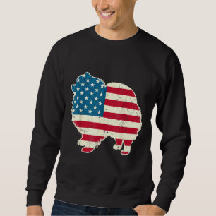 Pomeranian 4th Of July Men Women Usa American Flag Sweatshirt