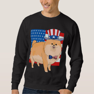 Pomeranian 4th Of July Patriotic Uncle Sam Sweatshirt