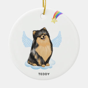Pomeranian Angel Personalised Dog Pet Memorial  Ceramic Ornament