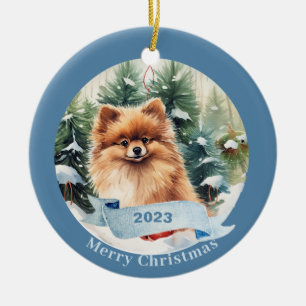 Pomeranian Art Dog Pet Ceramic Ornament