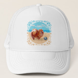 Pomeranian at the Seashore Trucker Hat