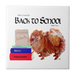 Pomeranian Back to School Tile