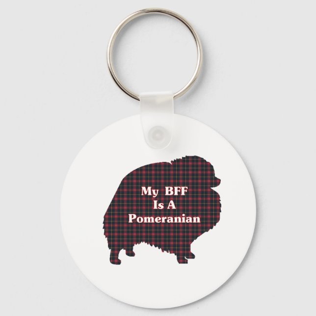 Pomeranian BFF Gifts Key Ring (Front)