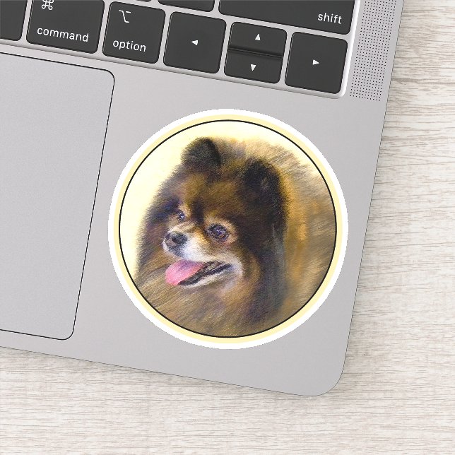 Pomeranian Black and Tan Painting Original Dog Art (Detail)