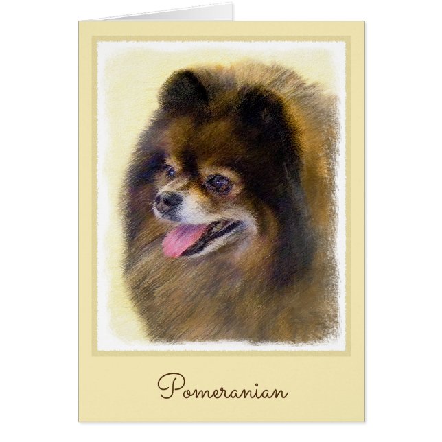 Pomeranian Black and Tan Painting Original Dog Art (Front)