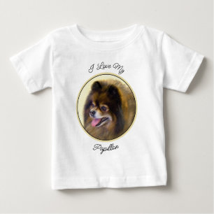 Pomeranian Black and Tan Painting Original Dog Art Baby T-Shirt