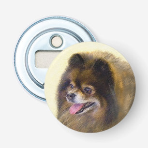 Pomeranian Black and Tan Painting Original Dog Art Bottle Opener