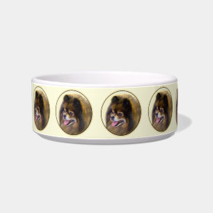 Pomeranian Black and Tan Painting Original Dog Art Bowl