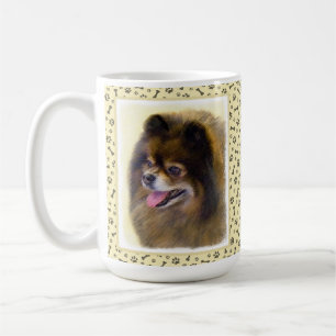 Pomeranian Black and Tan Painting Original Dog Art Coffee Mug