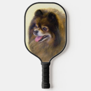 Pomeranian Black and Tan Painting Original Dog Art Pickleball Paddle