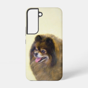 Pomeranian Black and Tan Painting Original Dog Art Samsung Galaxy Case