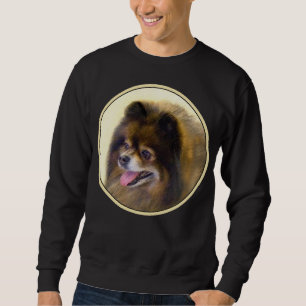 Pomeranian Black and Tan Painting Original Dog Art Sweatshirt